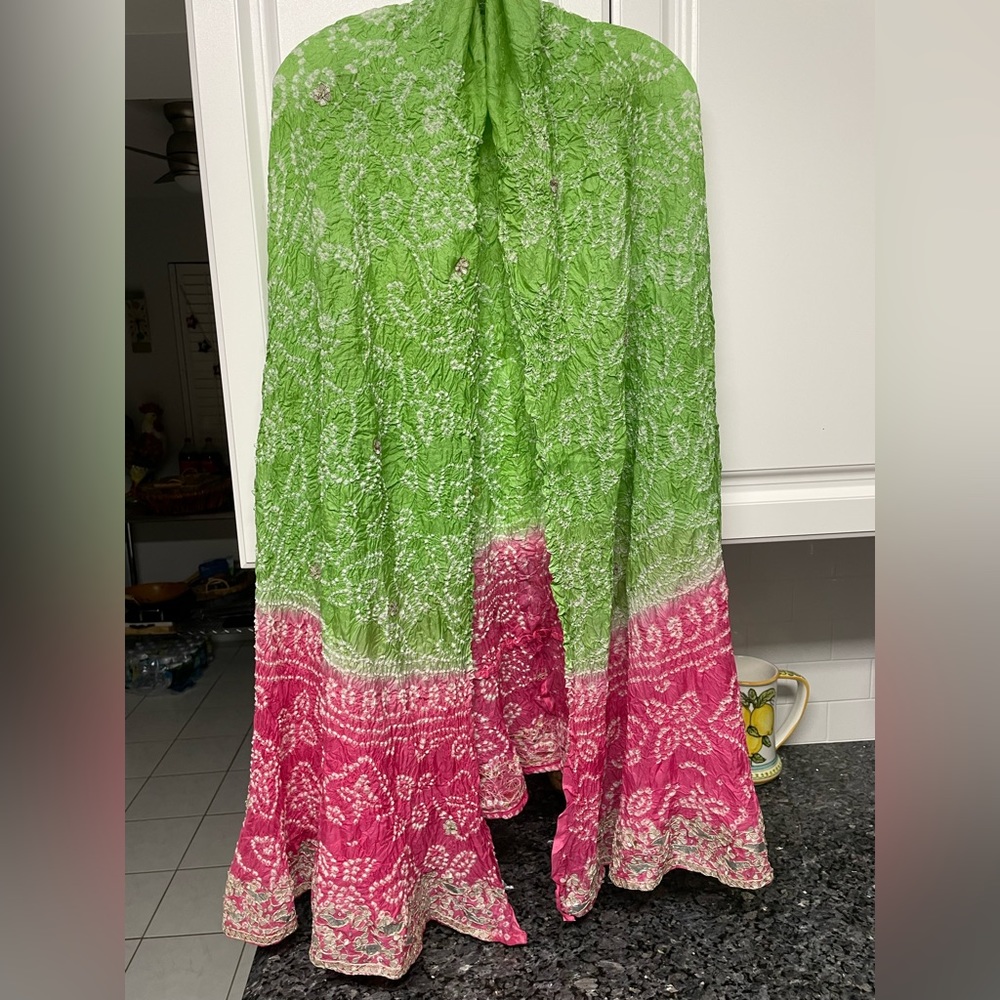 Gorgeous silk shawl hand made in India but purchased in London